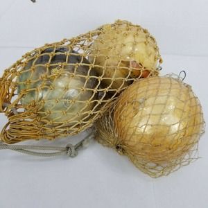 Decorative Buoys Fishing Floats Decor Net Holder Lot of 3 Painted Boats Peeling
